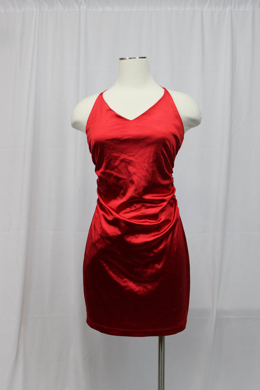 Honey & Rosie Spaghetti Strap Mini Dress, Red, Women’s M