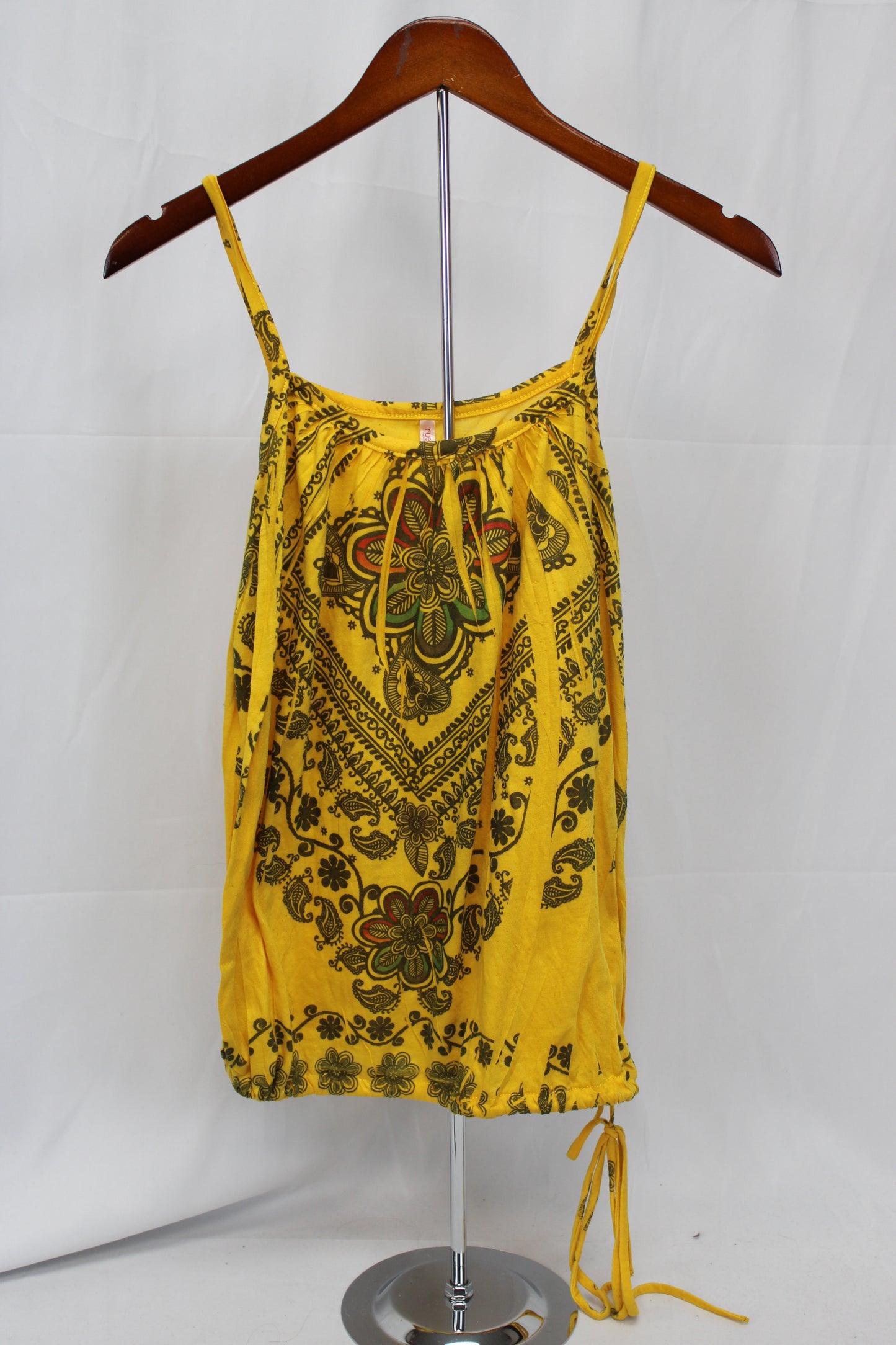 Rue21 Patterned Spaghetti Strap Tank Top, Yellow, Women’s L