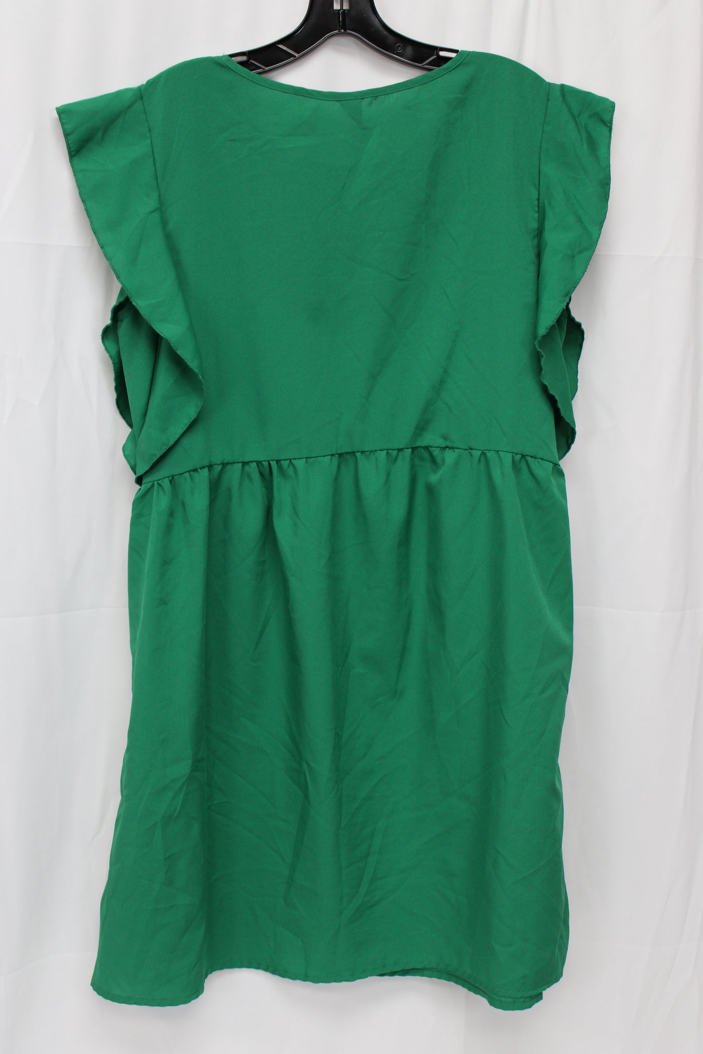 SHEIN Ruffled Short Sleeve Dress, Green, Women’s L