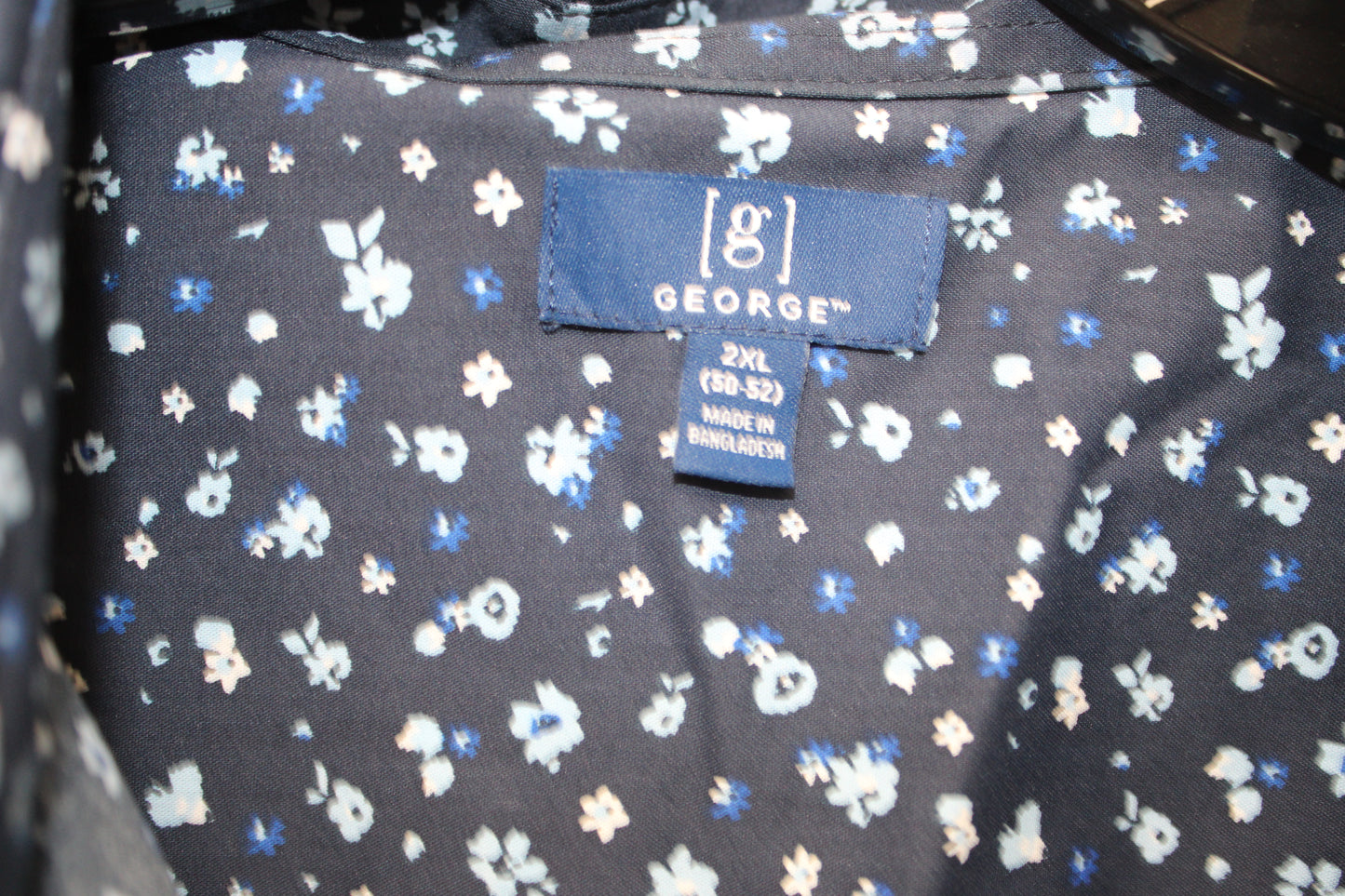 George Short Sleeve Button Down Shirt, Blue, Men’s XXL
