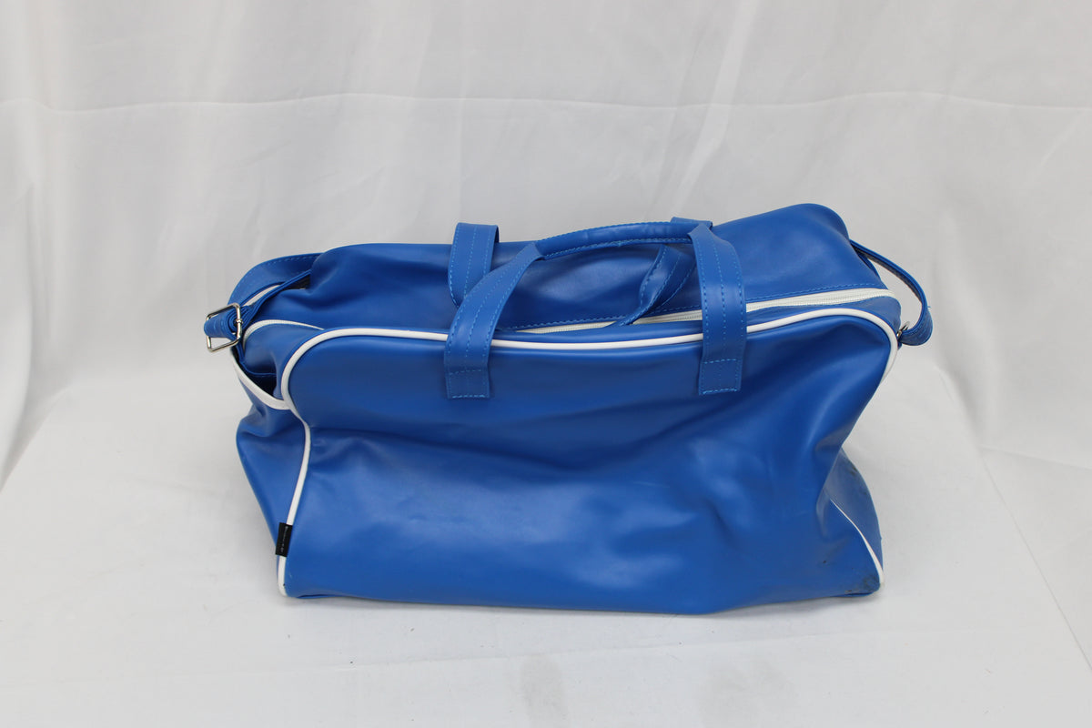 Gemline 1970s Vintage Leather Travel Duffle Bag, Blue