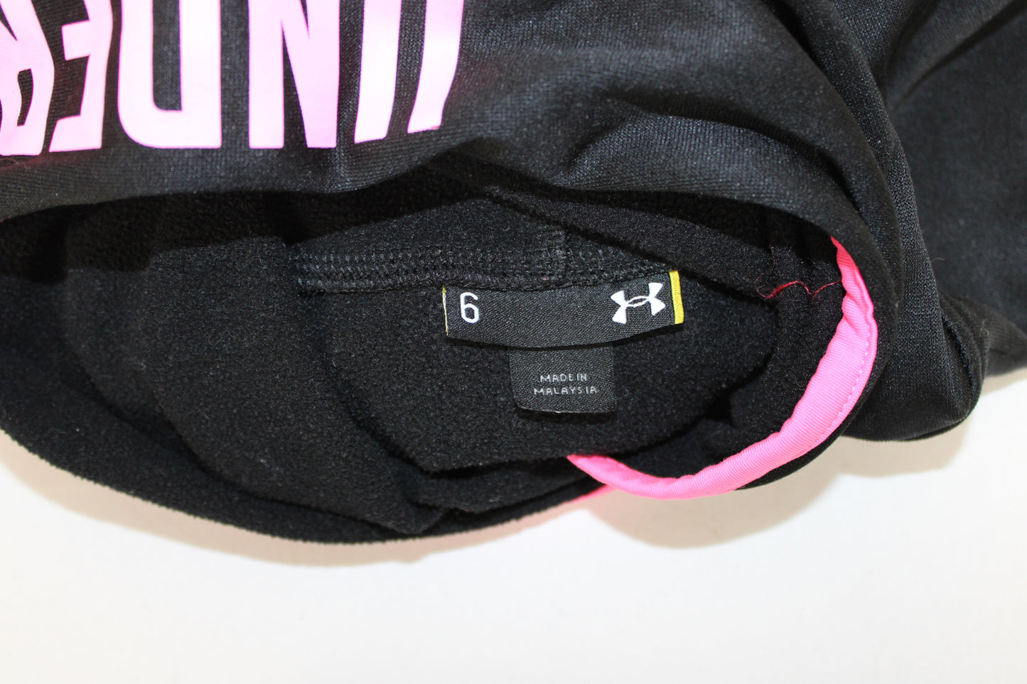 Under Armor Hoodie, Black/Pink, Girls 6