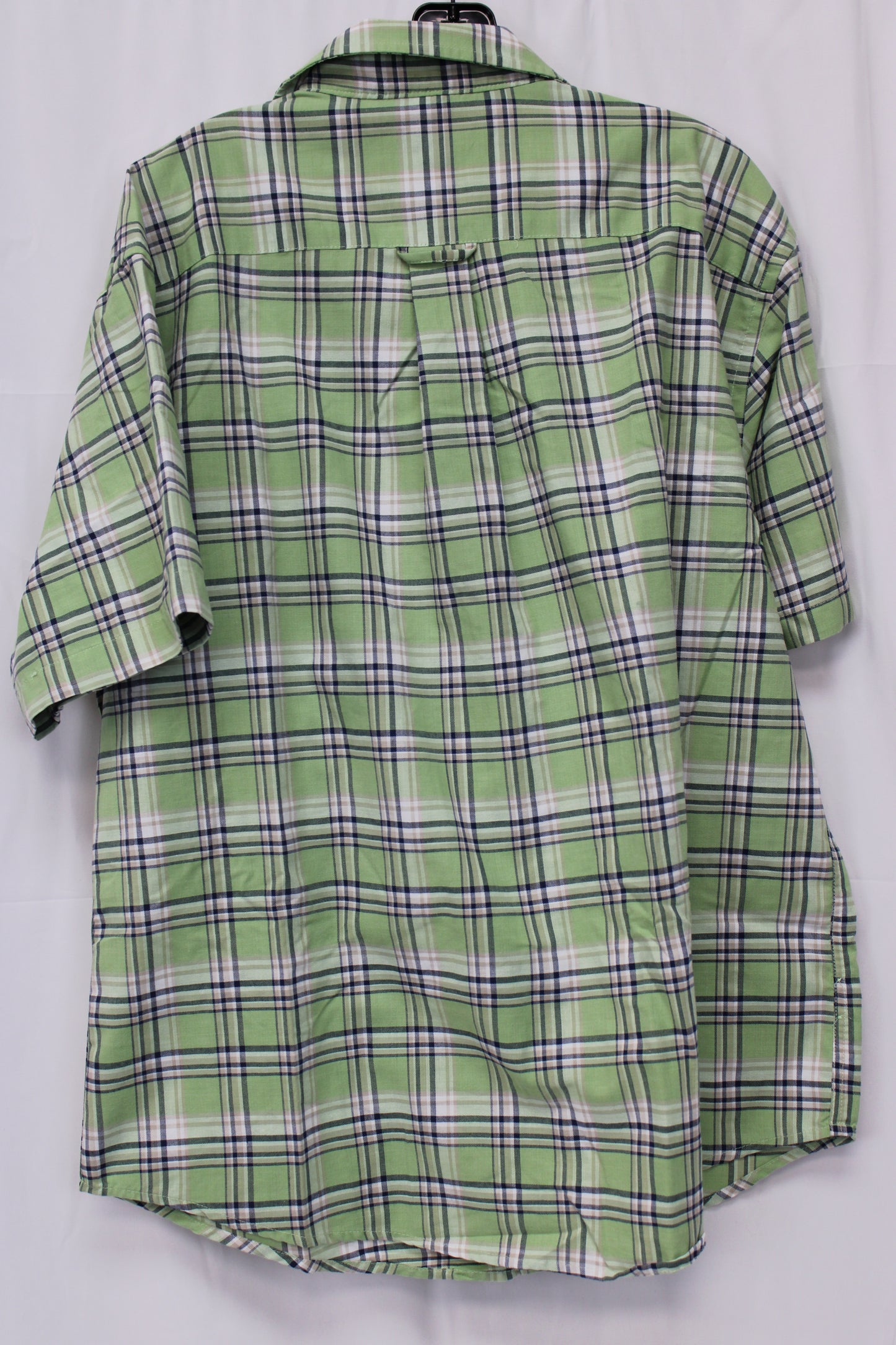 St. John’s Bay Short Sleeve Plaid Button Up Shirt, Green, Men’s XL