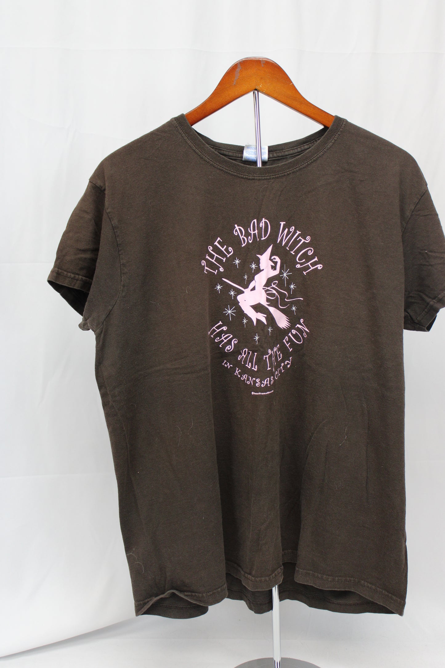 Gildan The Bad Witch Has All The Fun T-Shirt, Brown/Pink, Women’s XL