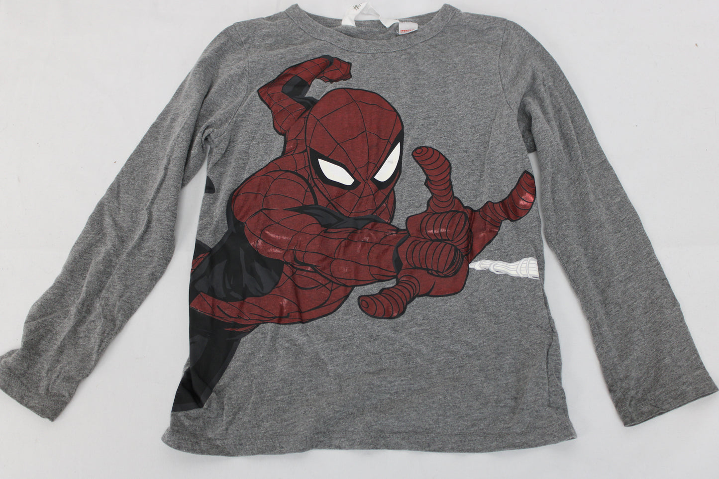 Marvel Spiderman Long Sleeve Shirt, Gray, Boys 6/7