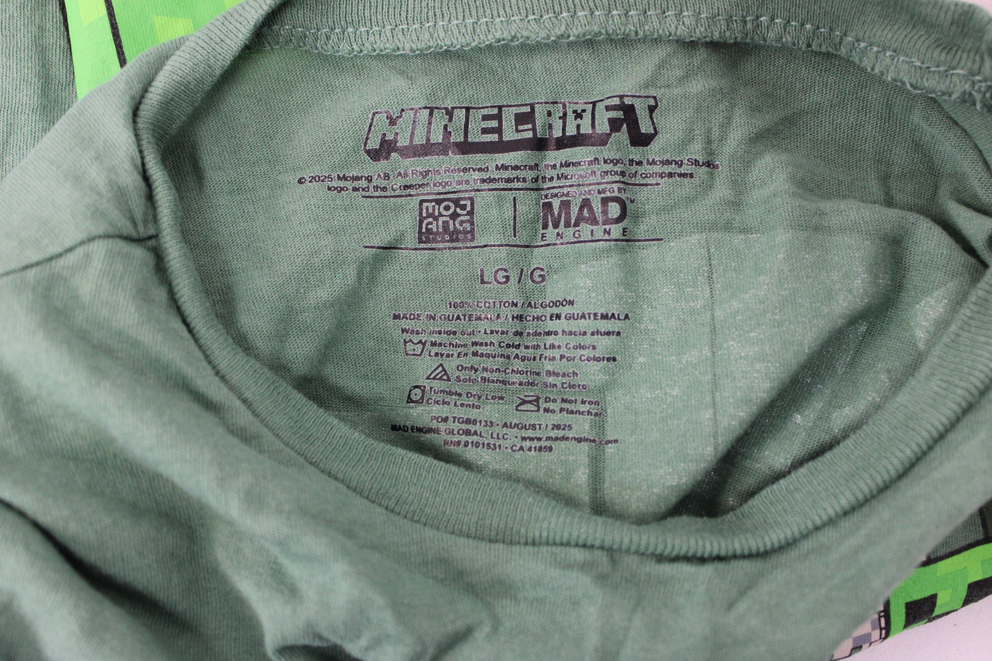 Minecraft Creeper Shirt, Green, Youth L