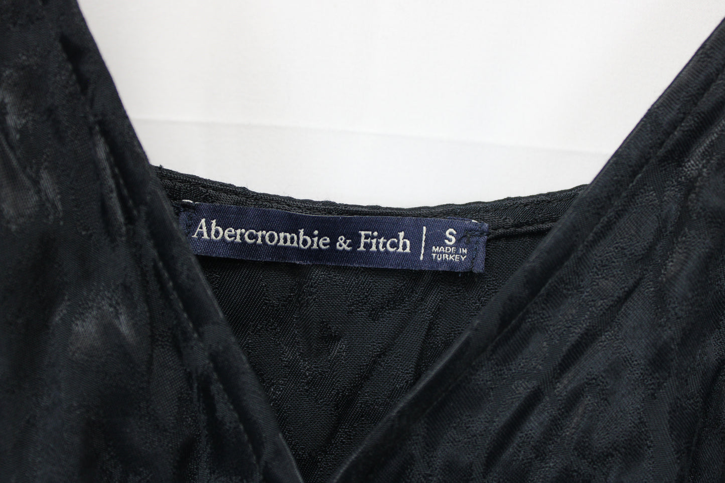 Abercrombie & Fitch Ruffled Leopard Print Spaghetti Strap Dress, Black, Women’s S