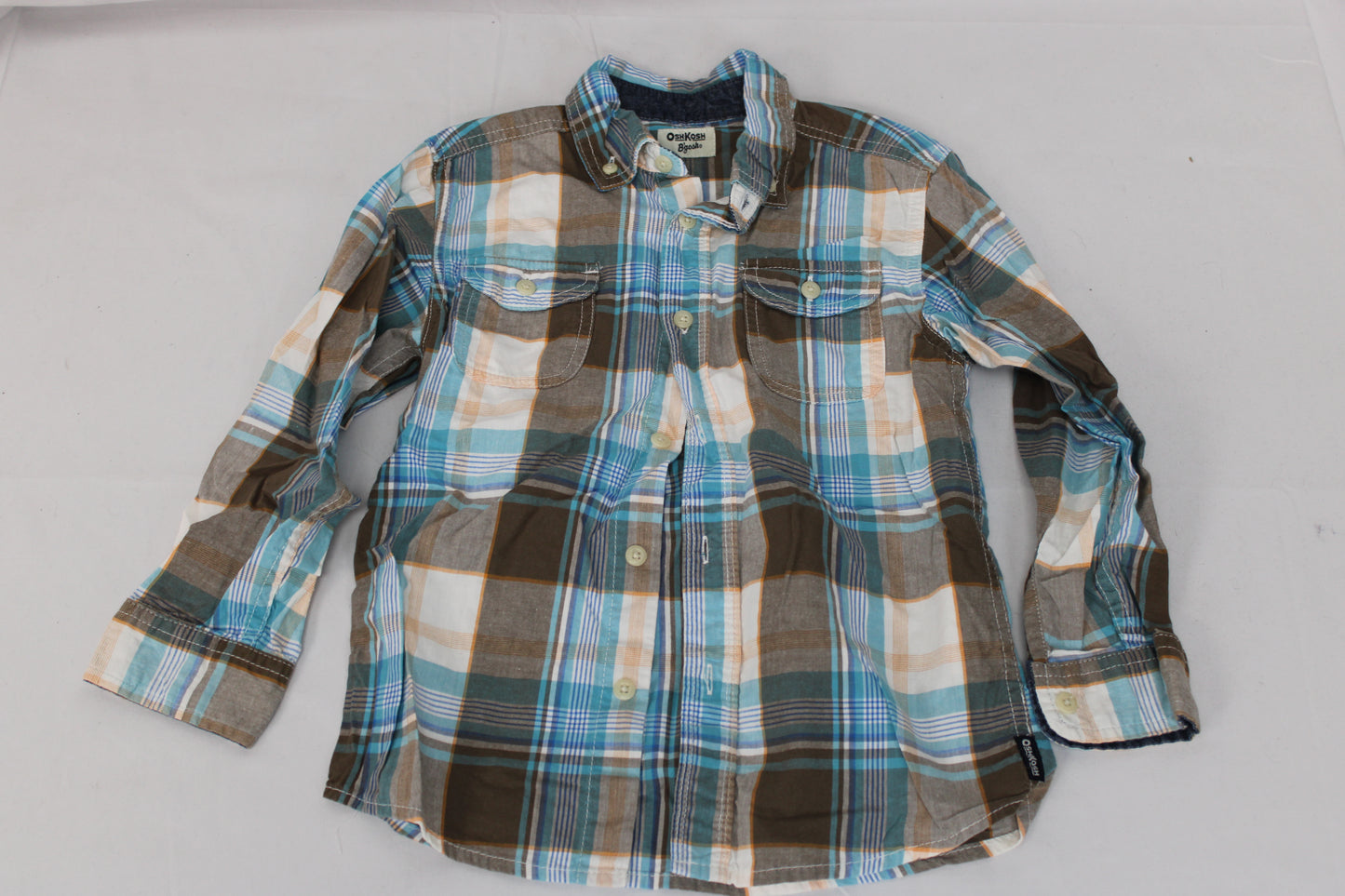OshKosh Long Sleeve Flannel, Blue, Boys 6