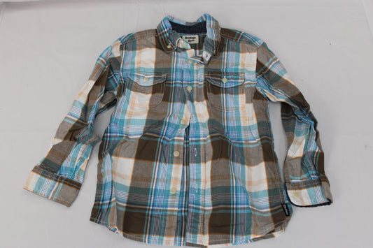 OshKosh Long Sleeve Flannel, Blue, Boys 6