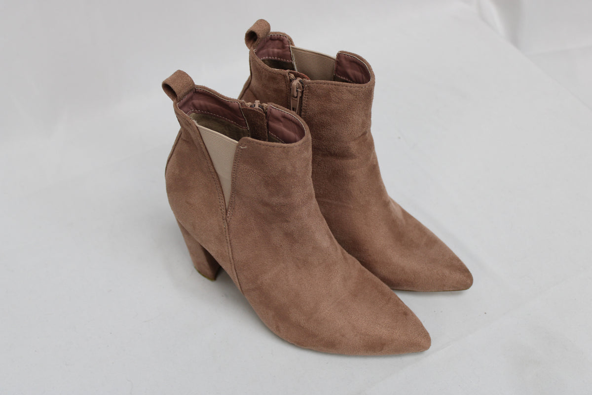 Allegra K Suede Heeled Boots, Pink, Women’s 7