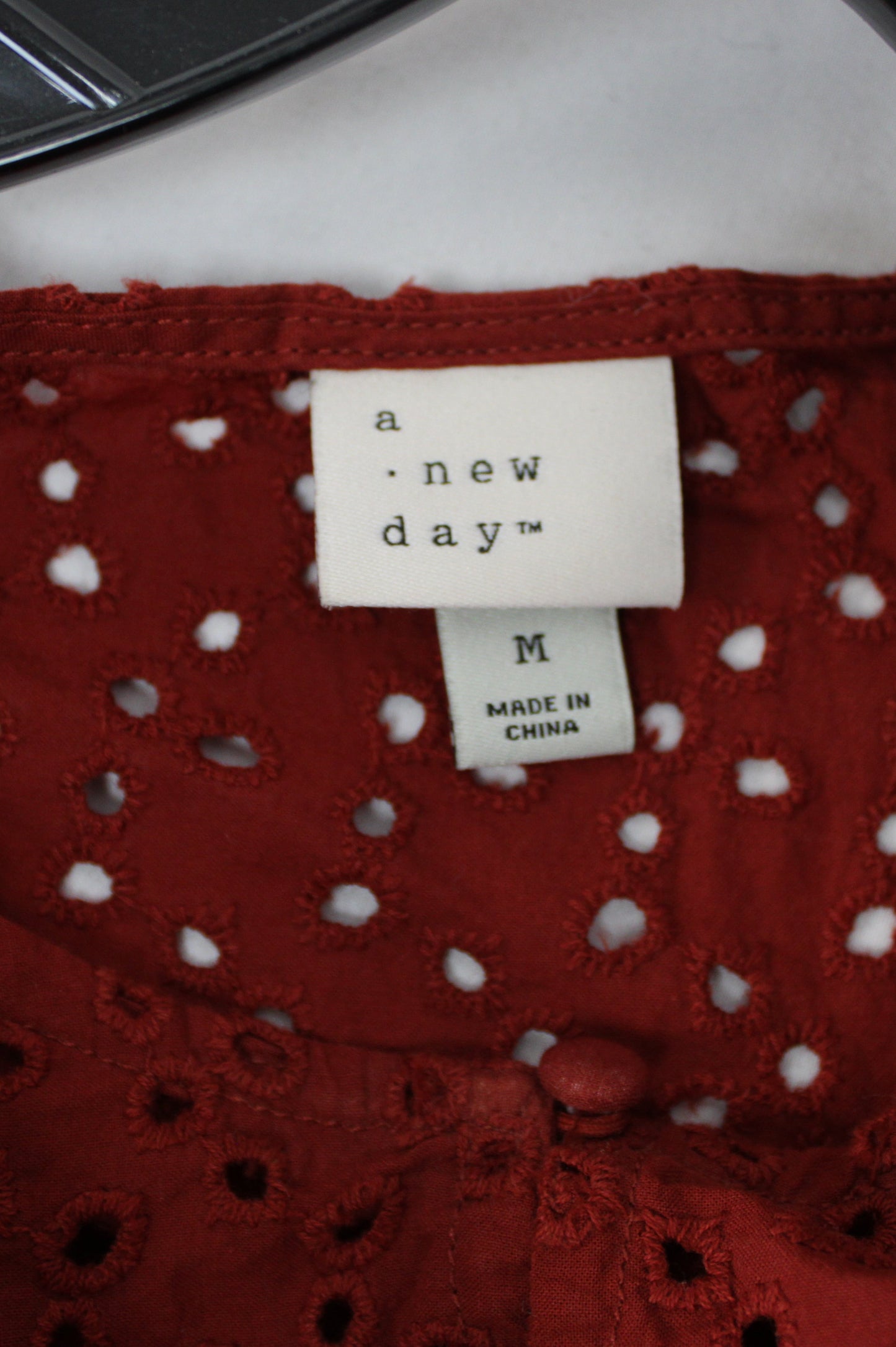 A New Day Short Sleeve Blouse, Red, Women’s M