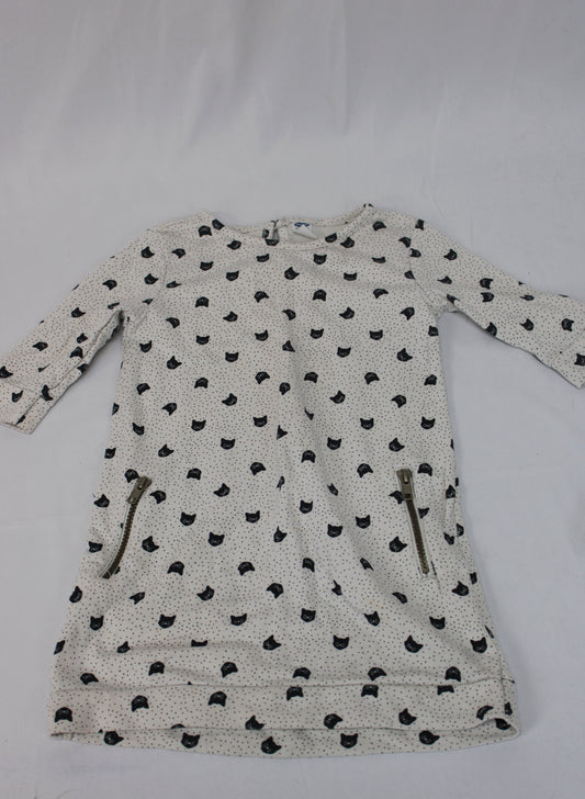 Old Navy Cat Print Dress, White, Girls 5T