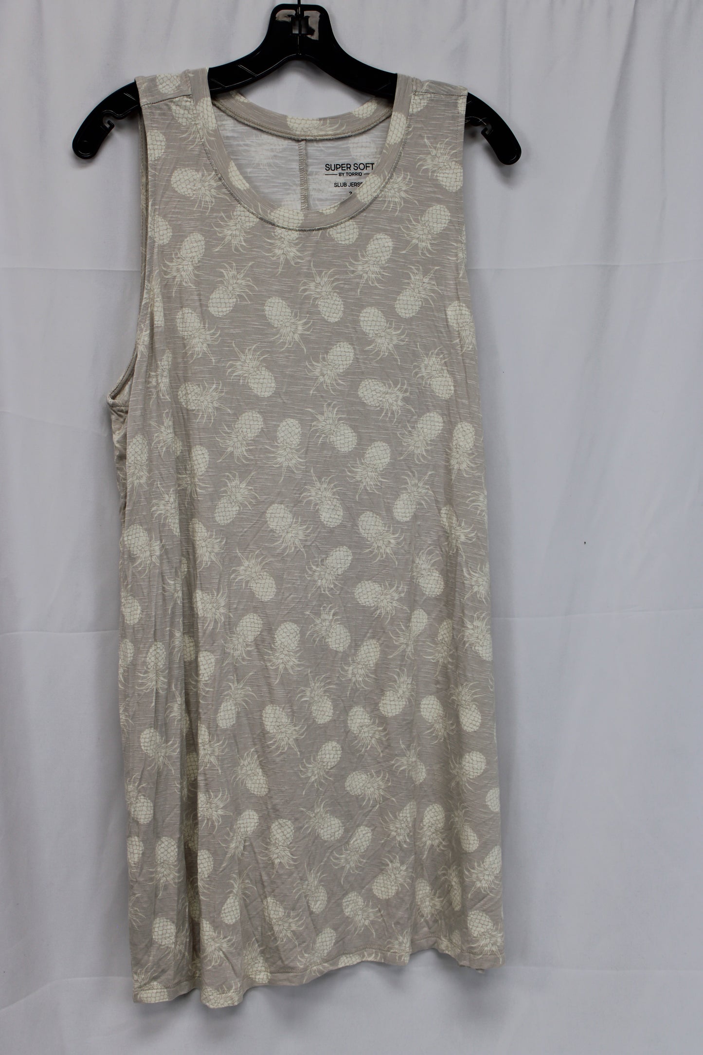 Torrid Super Soft Slub Jersey Pineapple Dress, Beige, Women’s 3