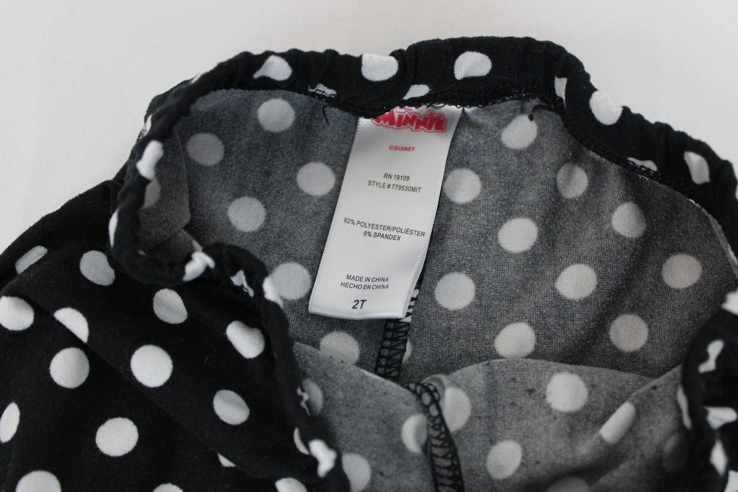 Disney Minnie Mouse Polka Dot Leggings, Black/White, Girls 2T