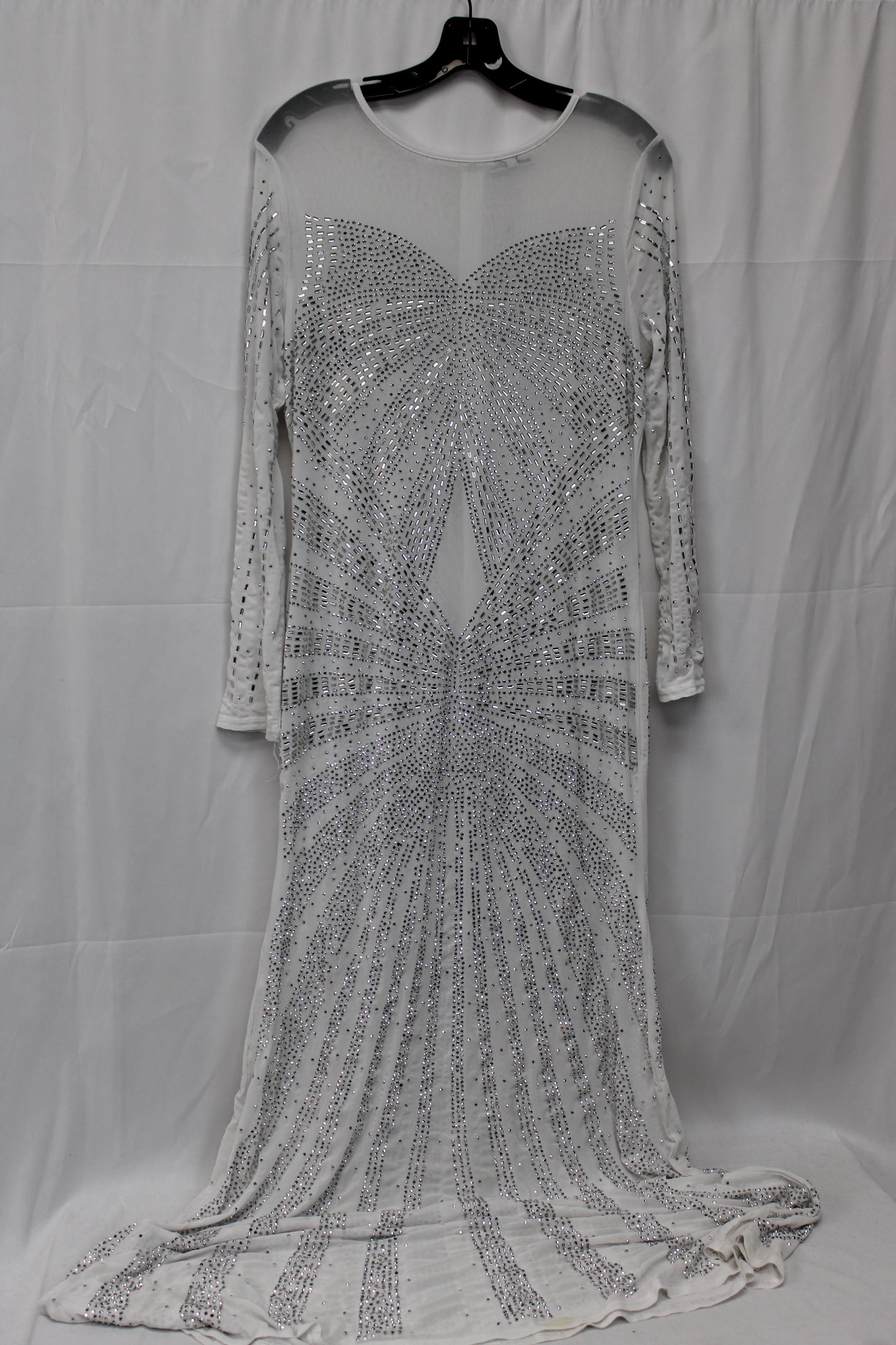 Fashion Nova Rhinestone Dress, White, Women’s L