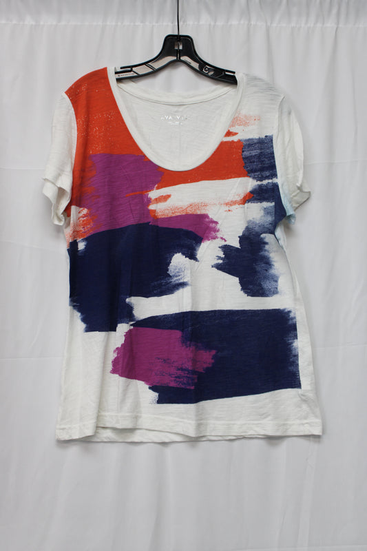 Ava & Viv Short Sleeve Short, White, Women’s XL
