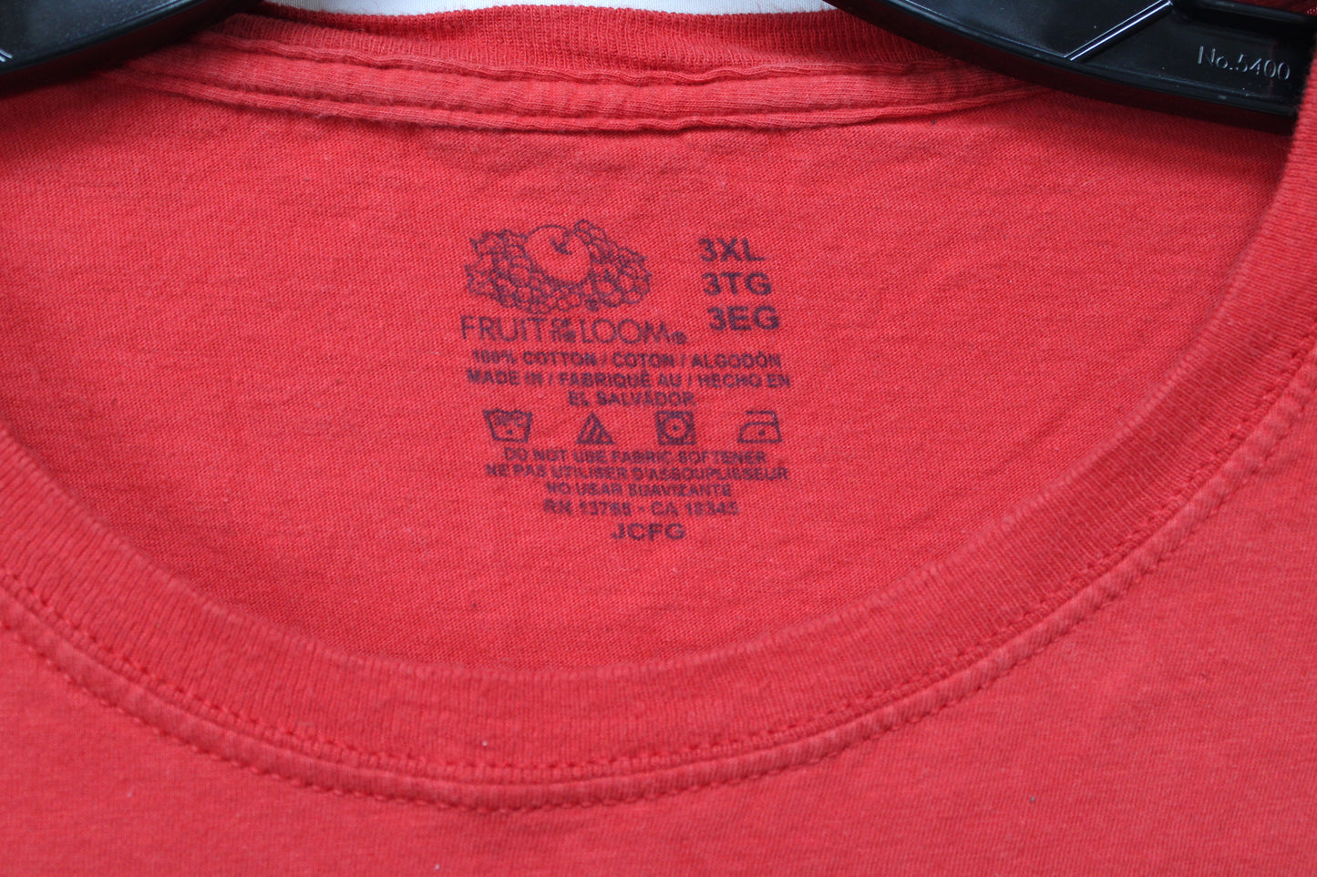 Fruit of the Loom T-Shirt, Red, Men’s XXXL