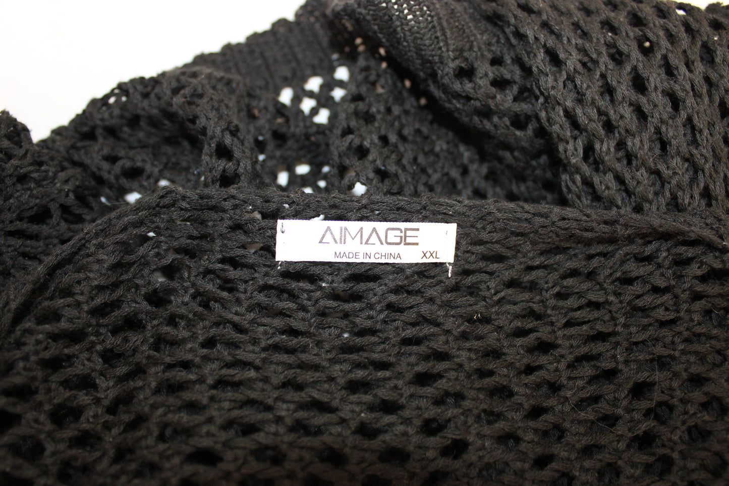 AIMAGE Mesh Long Sleeve Top, Black, Women’s XXL