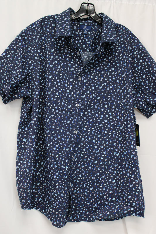 George Short Sleeve Button Down Shirt, Blue, Men’s XXL