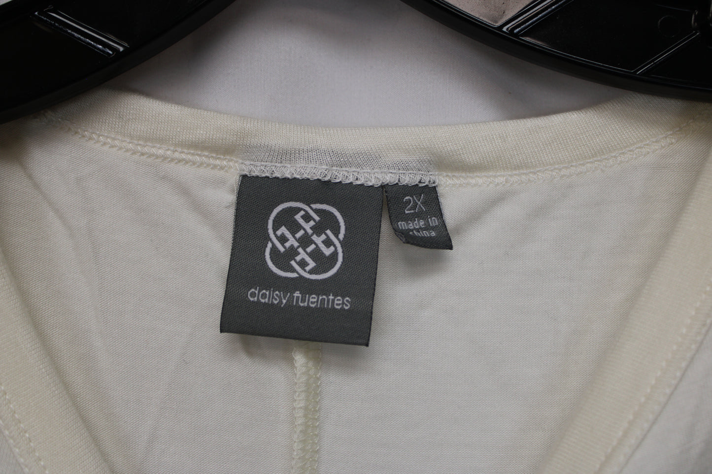 Daisy Fuentes Lace Lined Tank Top, White, Women’s XXL