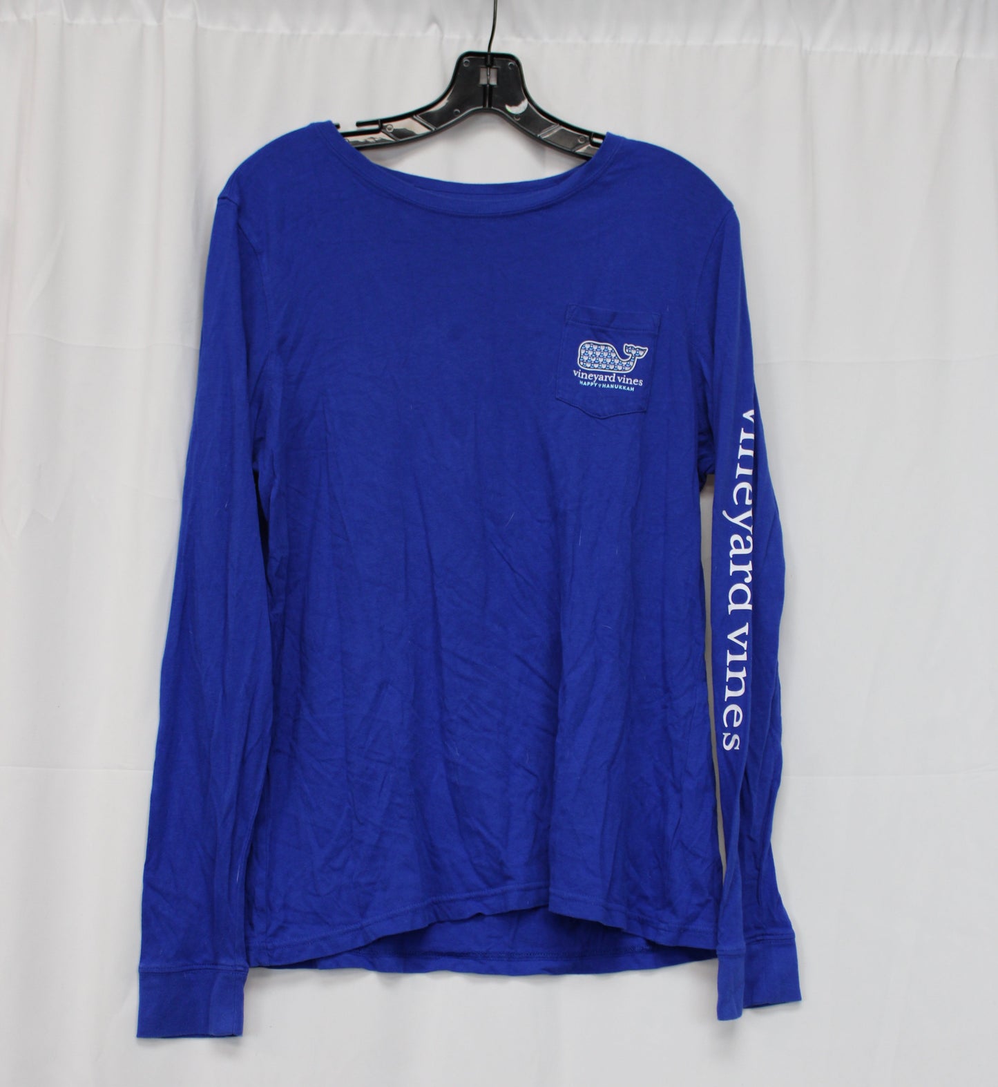 Vineyard Vines Happy Hanukkah Long Sleeve T-Shirt, Blue, Men’s L
