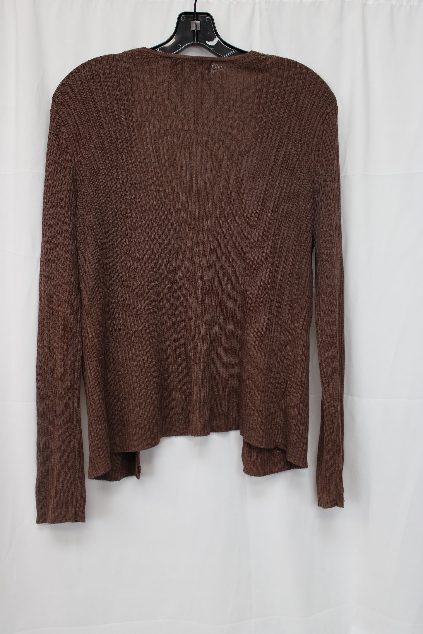 Women’s Long Sleeve Button Down Cardigan, Brown, Women’s M