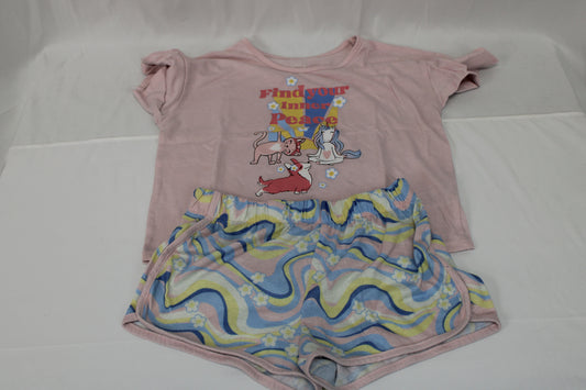 Wonder Nation Find Your Inner Peace Pajama Set, Girls L 10-12