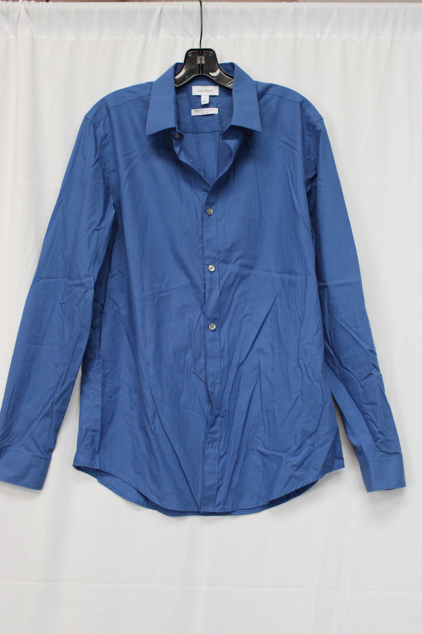 Calvin Klein Infinite Cool Long Sleeve Button Up Shirt, Blue, Men’s M