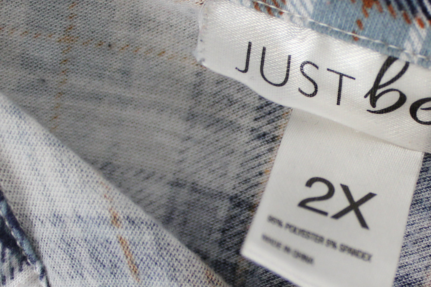 Just Be Long Sleeve Flannel T-Shirt, Blue, Women’s XXL