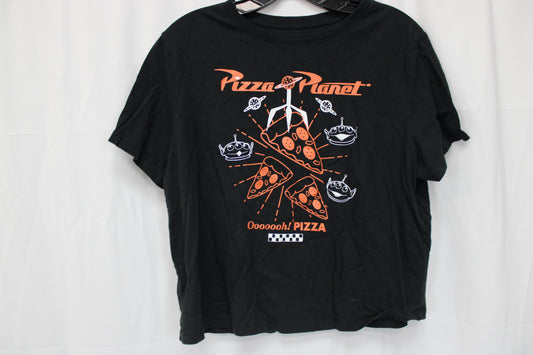 Disney Pixar Toy Story Pizza Planet T-Shirt, Black, Women’s XL