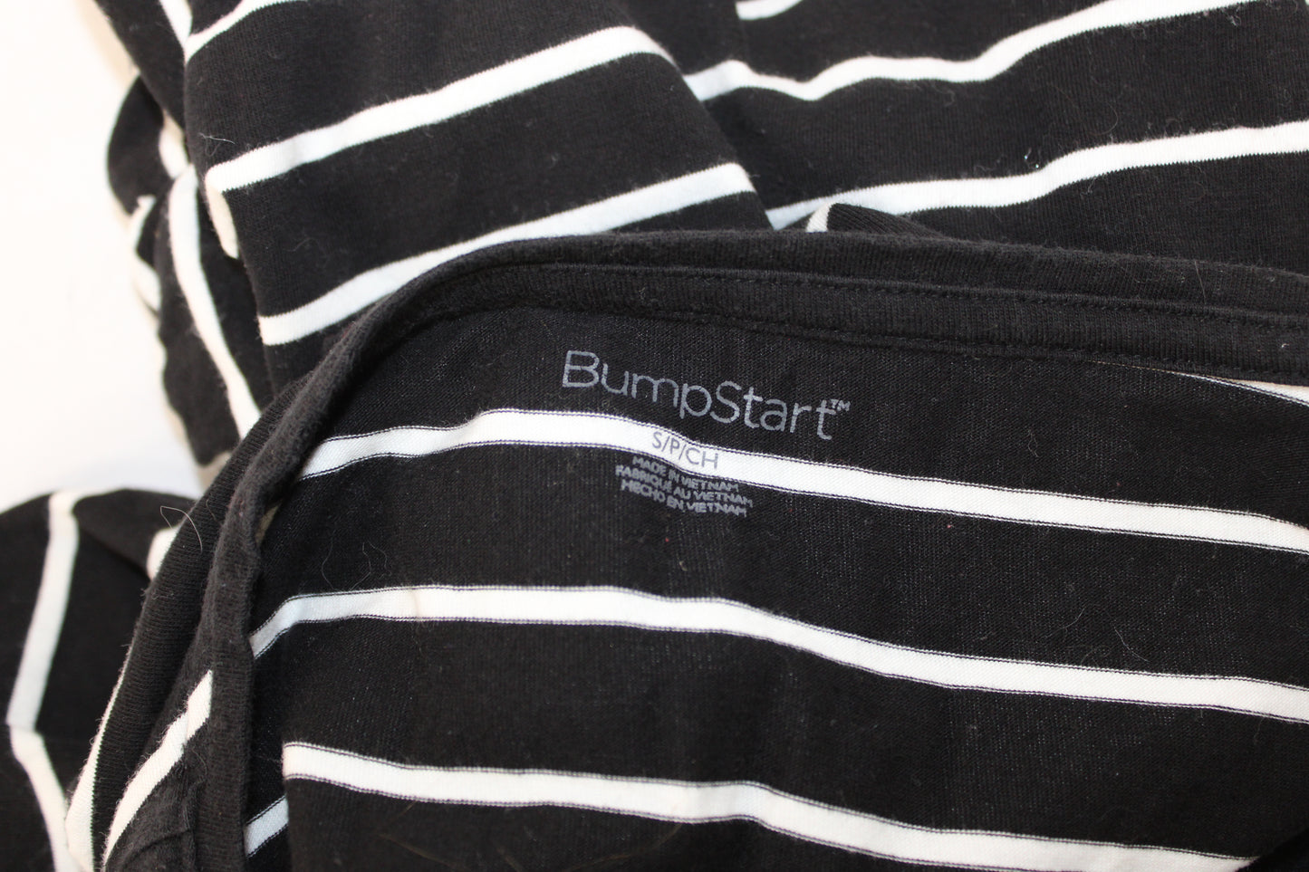 BumpStart Long Sleeve Striped Shirt, Black/White, Women’s S