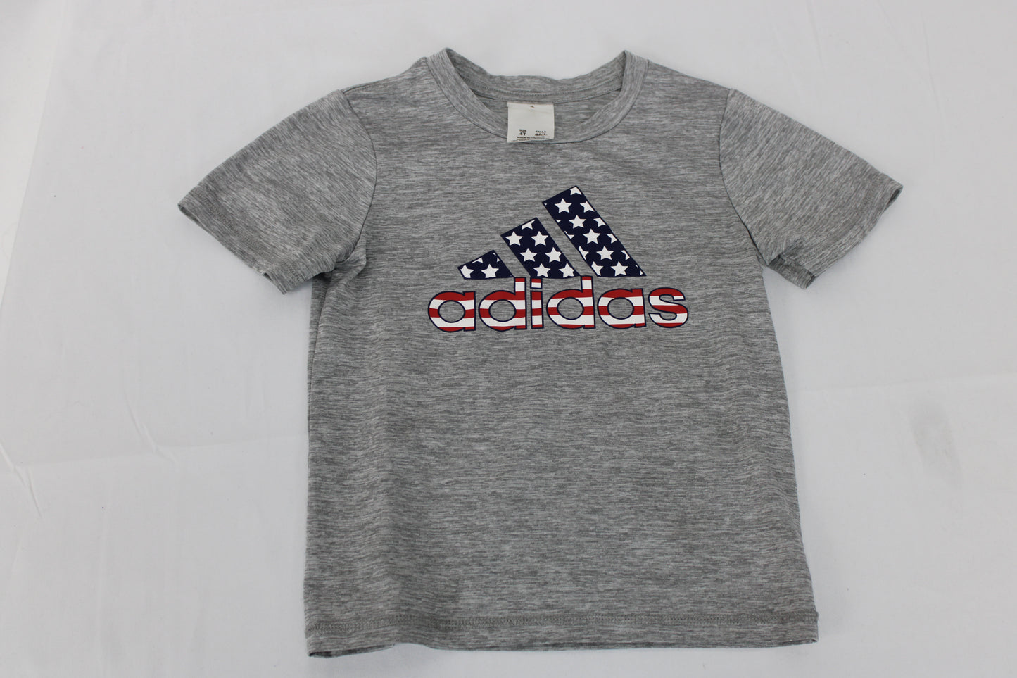 Adidas Gray American Flag Shirt, Youth 4T