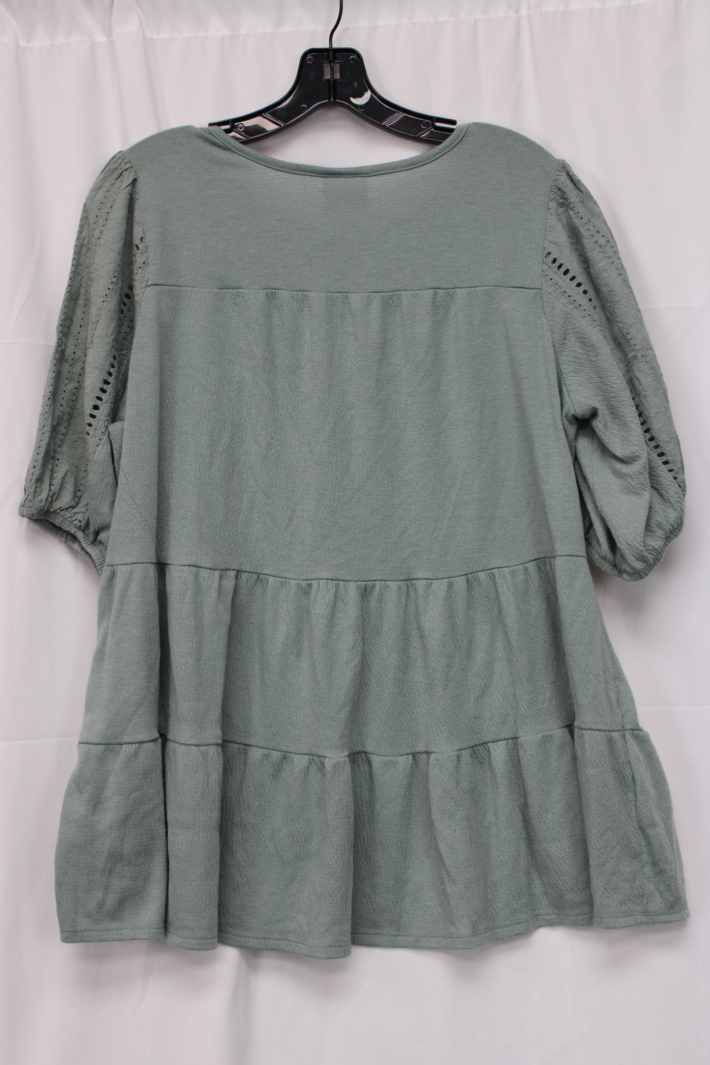 TruSelf  Short Sleeeve Blouse, Green, Women’s XL