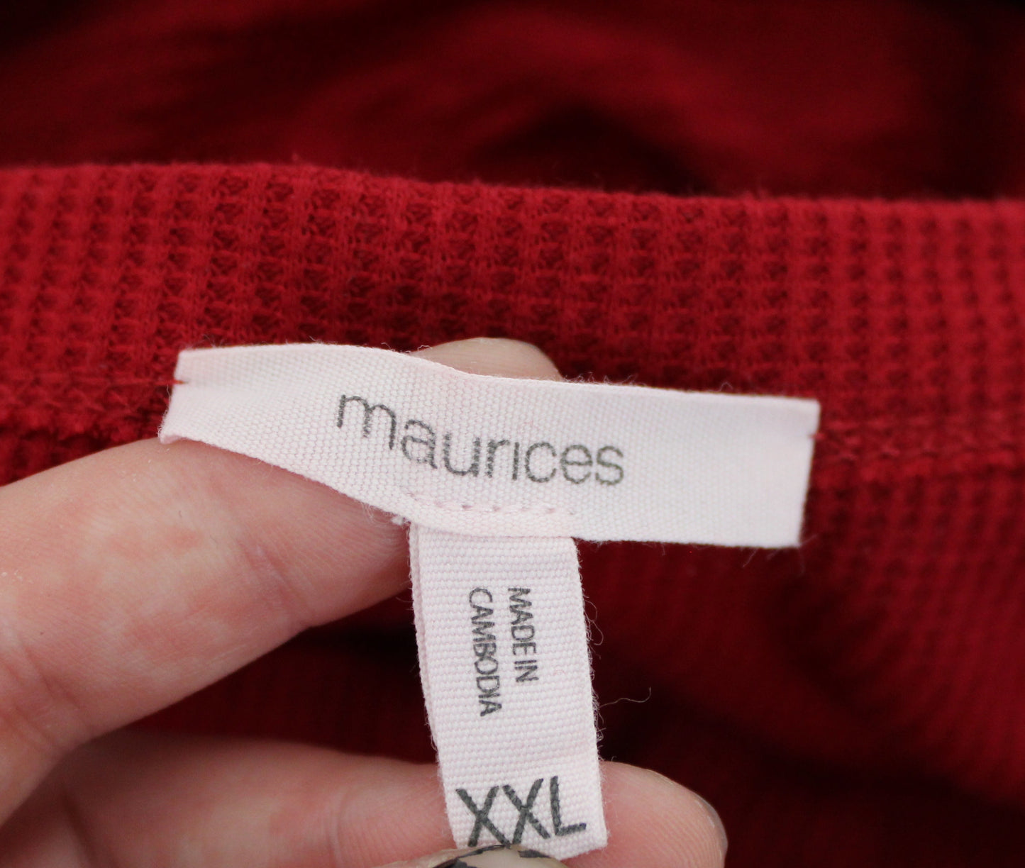 Maurice’s Long Sleeve Metal Button Shirt, Red, Women’s XXL