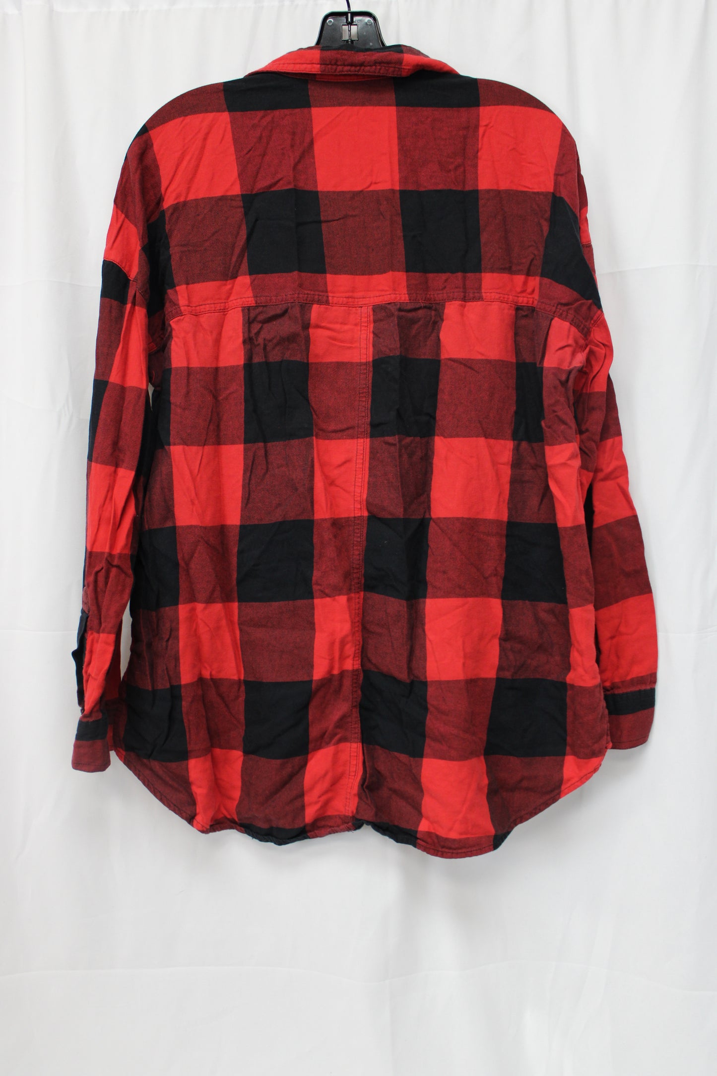 Old Navy The Boyfriend Shirt, Red/Black, Women’s L