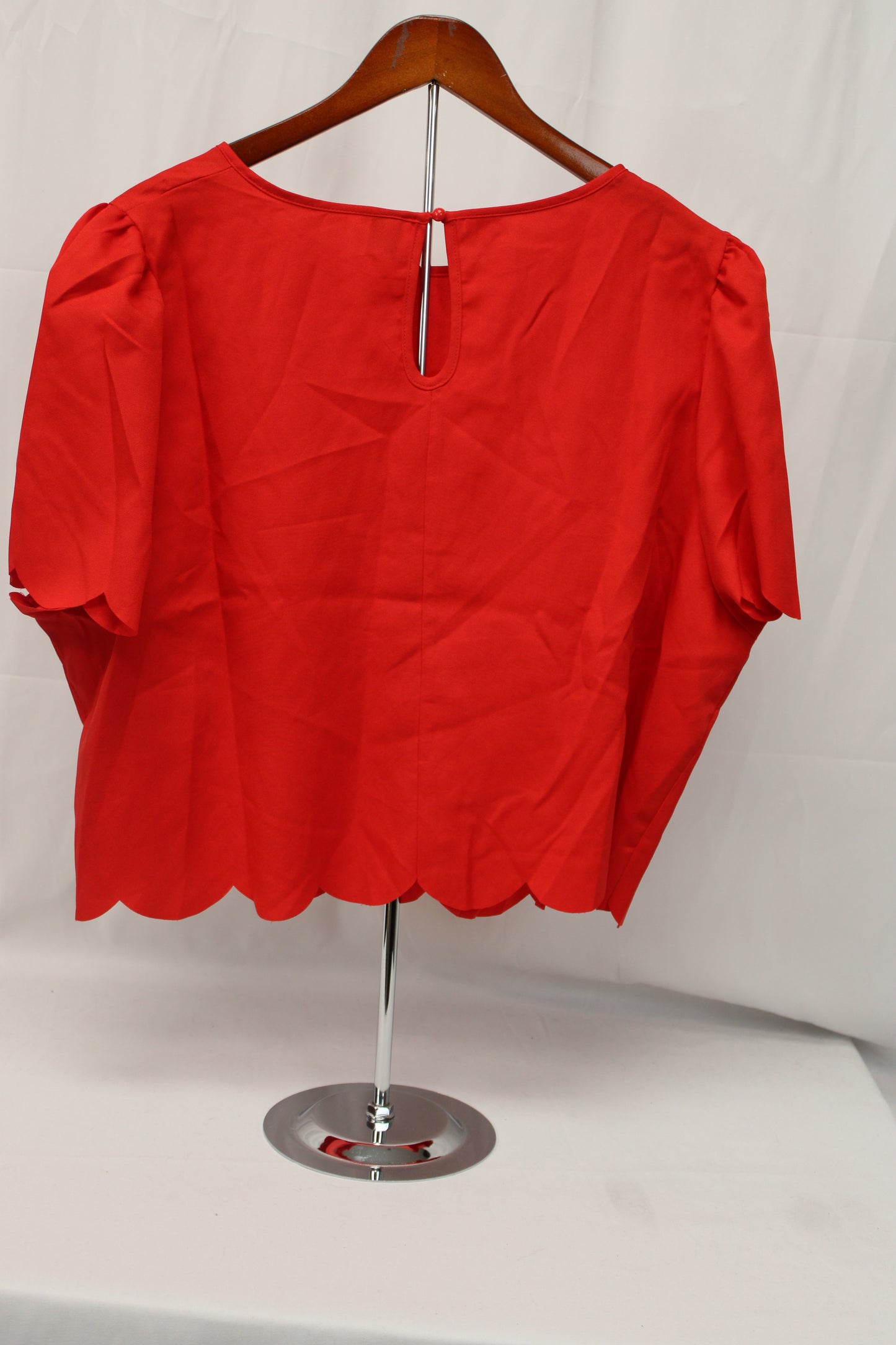 SHIEN Curve Short Sleeve Blouse, Red, Women’s XXXL