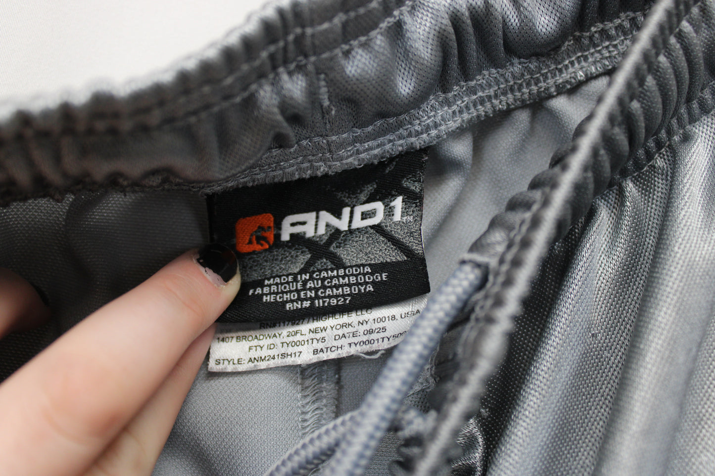 AND1 Athletic Shorts, Gray, Men’s L