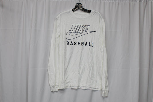 Nike The Nike Tee Baseball Long Sleeve T-Shirt, White, Men’s M