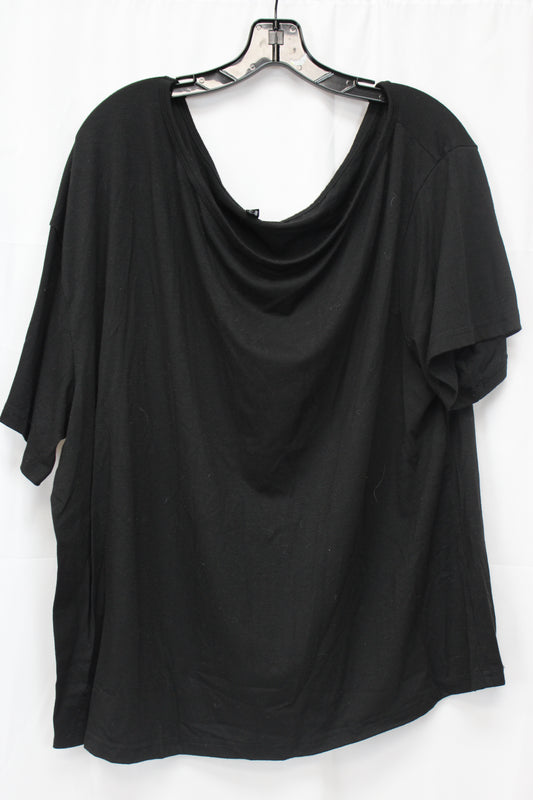 Trendy Queen Short Sleeve Blouse, Black, Women’s L