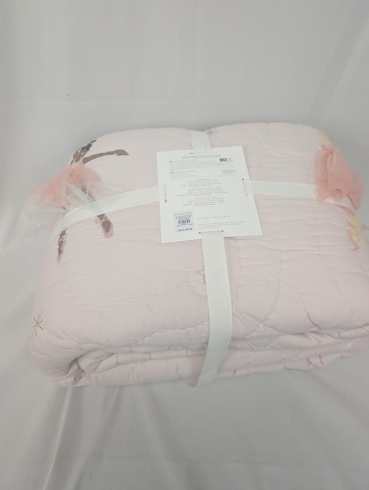 Pottery Barn full/queen ballerina quilt, NWT