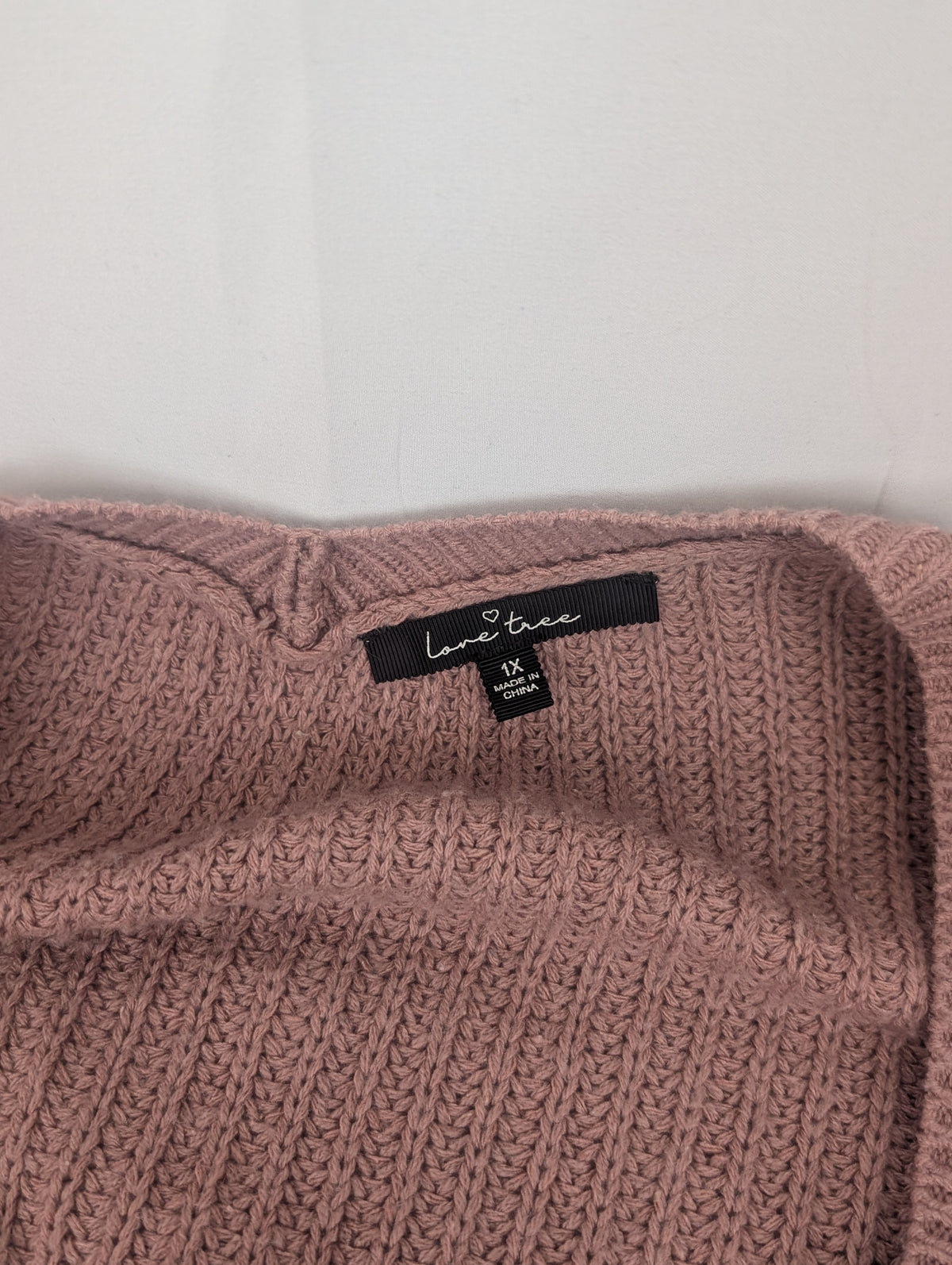 Love Tree heavy knit woven v-neck sweater, Women's XL