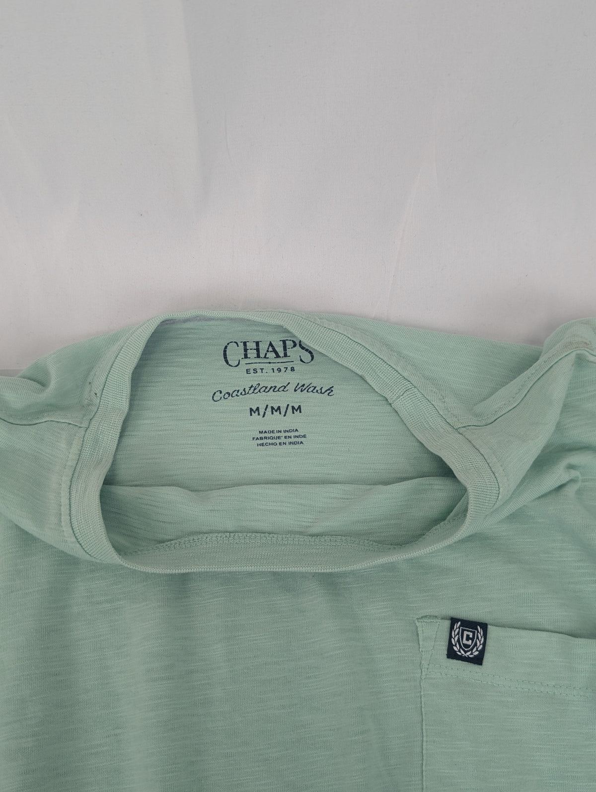 Chaps Ralph Lauren classic short sleeve cotton t-shirt, sea green, Men's M