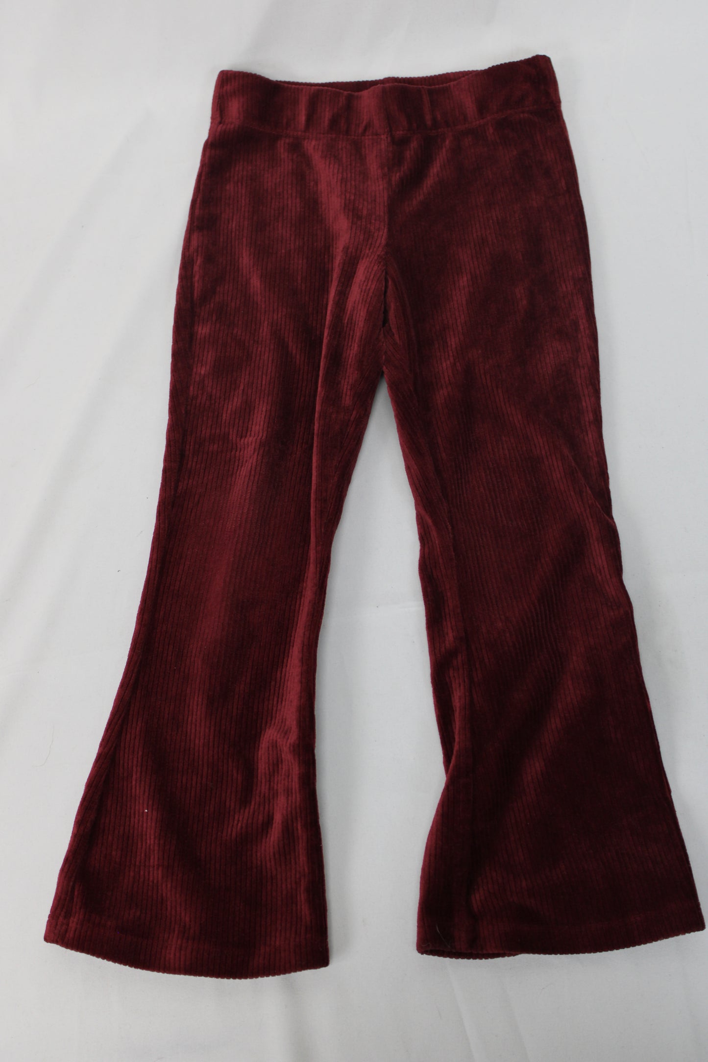 Girls Corduroy Flare Pants, Red, 2T