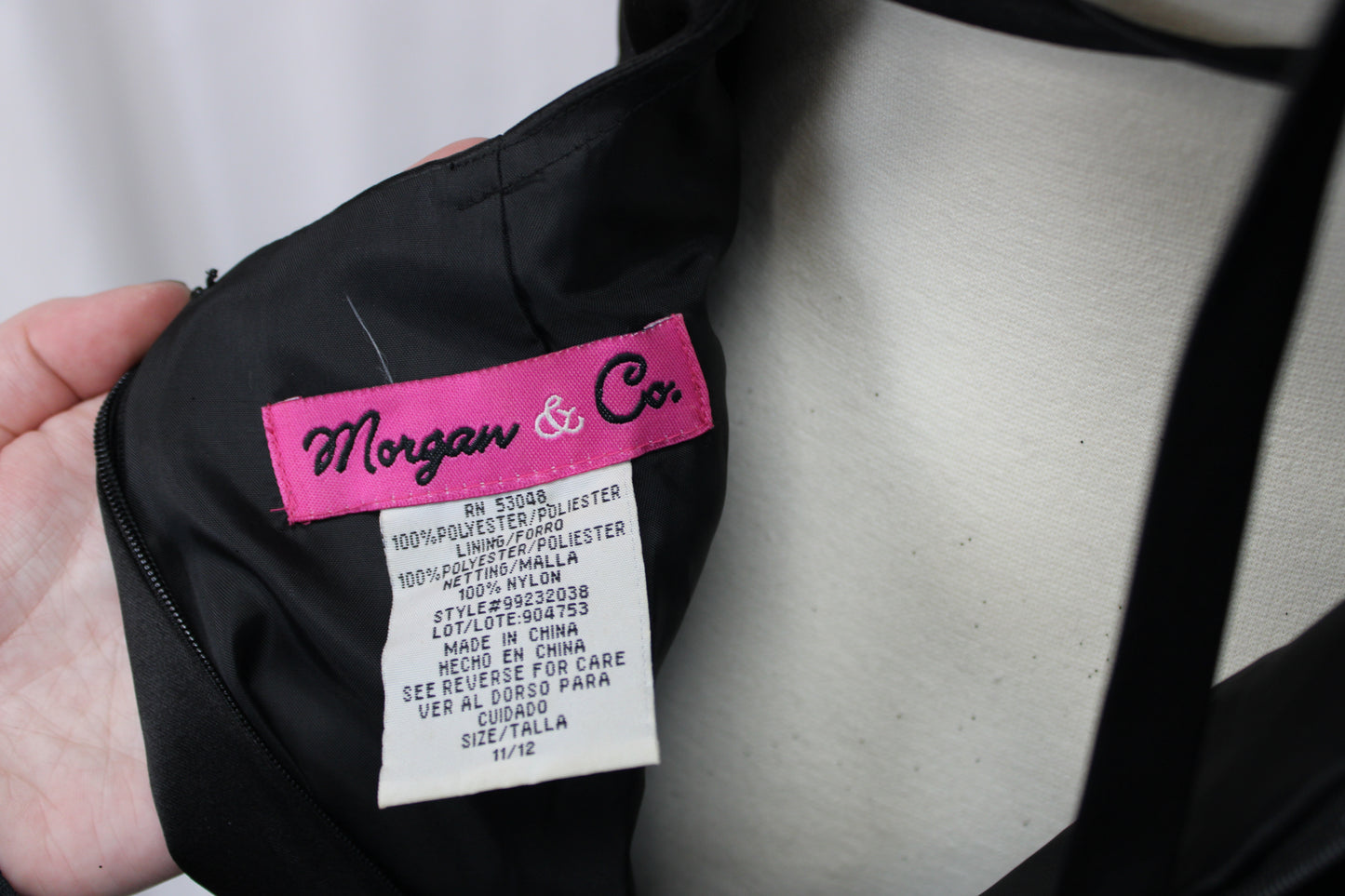 Morgan & Co Strapless Flare Corset Mini Dress, Black/White, Women’s 11/12