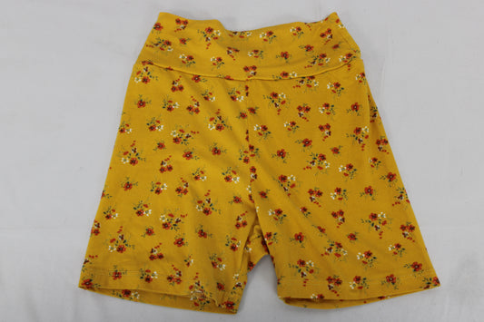 Youth Floral Shorts, Yellow, S