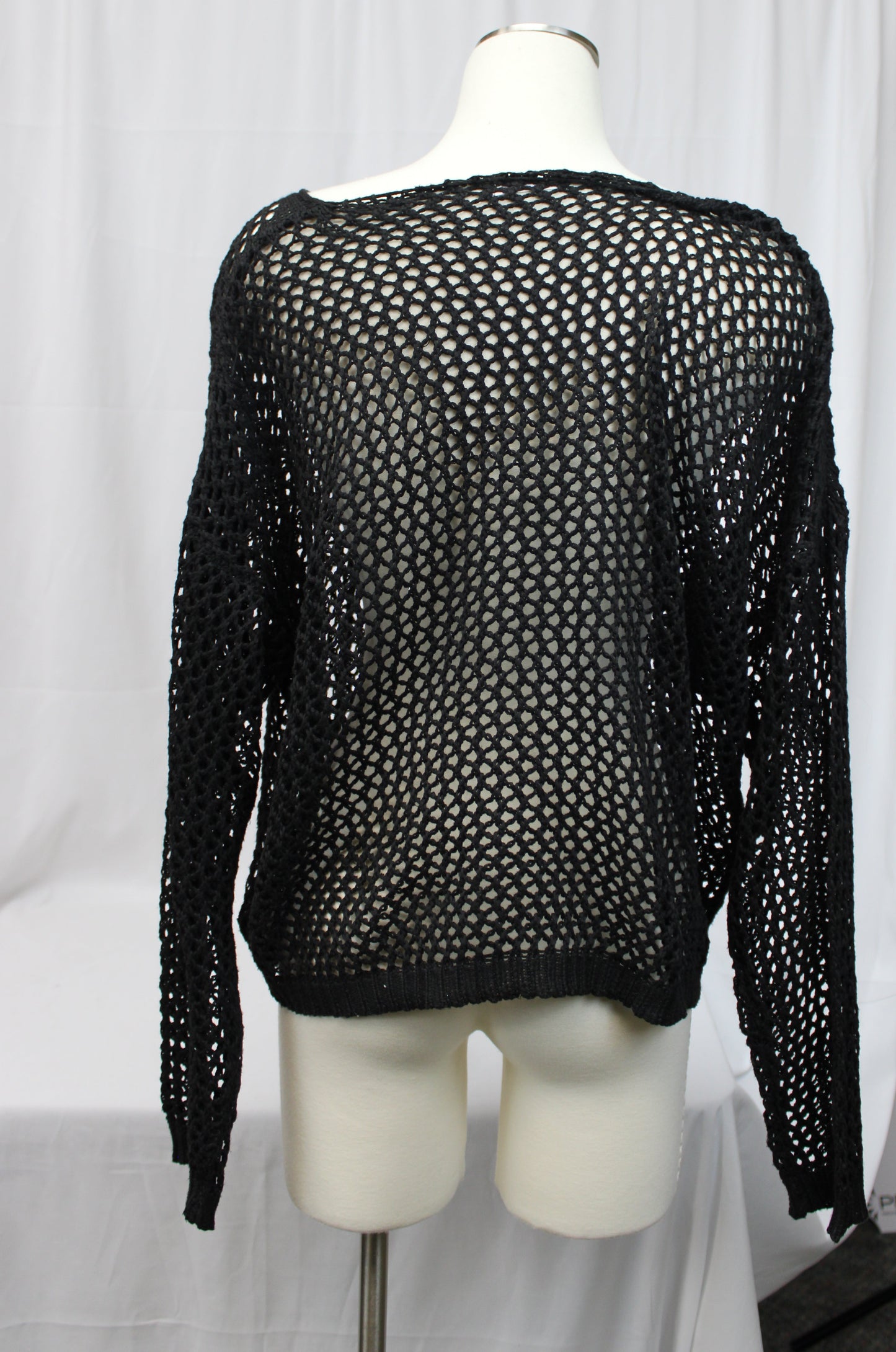 AIMAGE Mesh Long Sleeve Top, Black, Women’s XXL