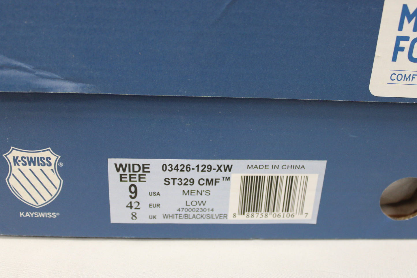 KSwiss ST 329 Sneakers, White, Men’s 9