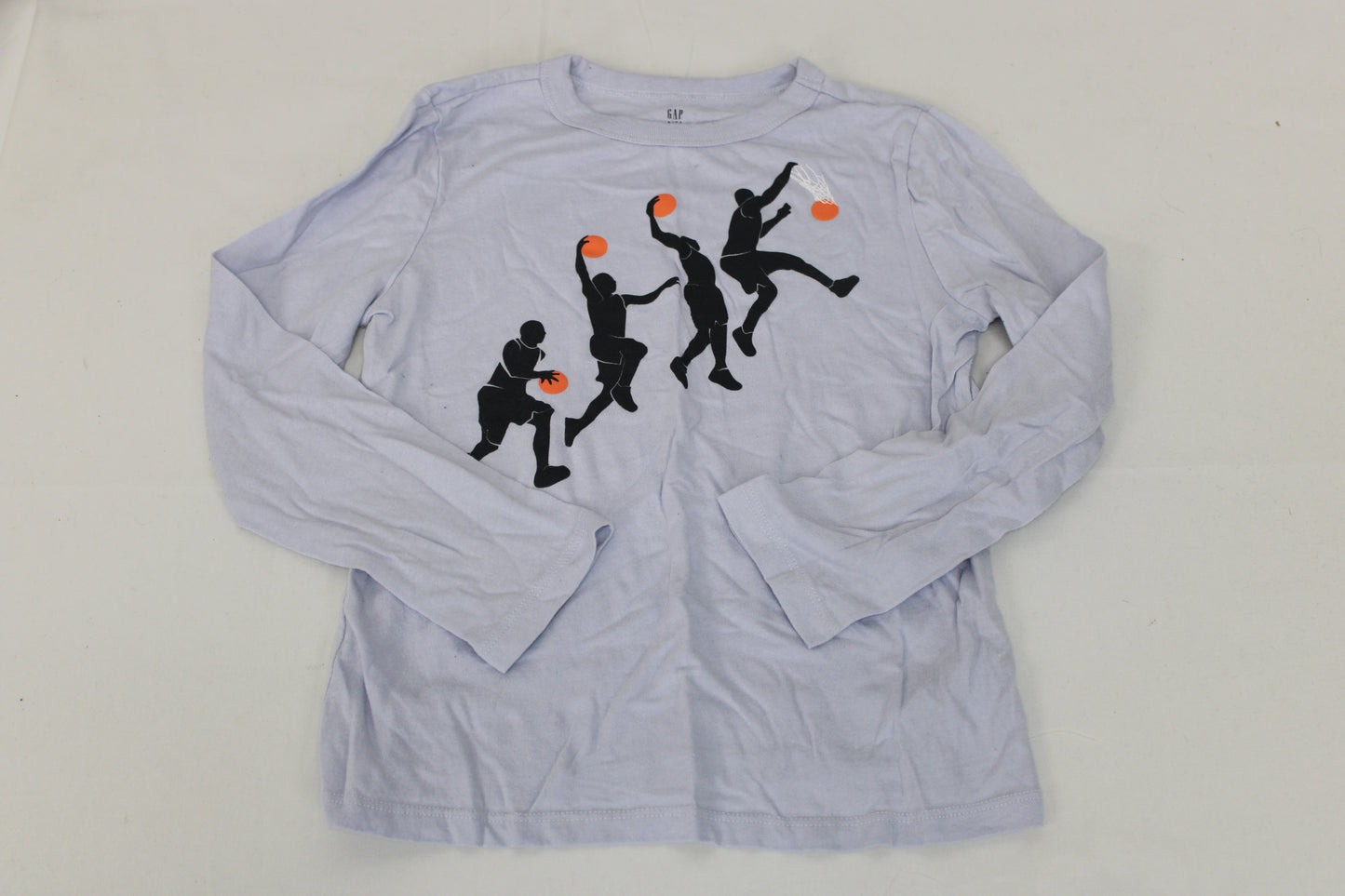 Gap Long Sleeve Basketball Shirt, Blue, Boys S