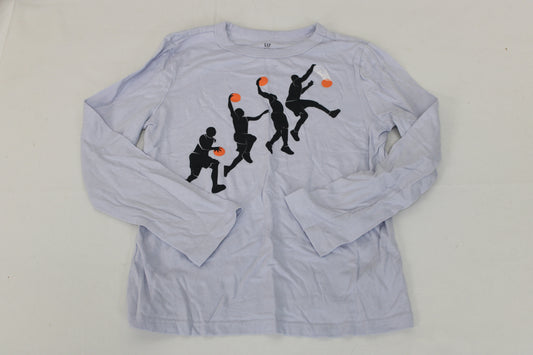Gap Long Sleeve Basketball Shirt, Blue, Boys S