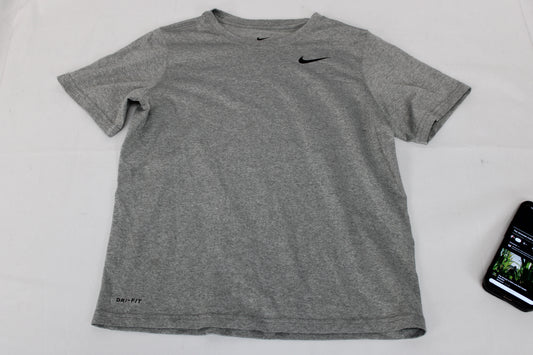 Nike Short Sleeve The Nike Tee Shirt, Gray, Boys L
